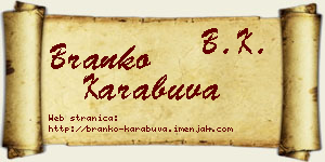 Branko Karabuva vizit kartica